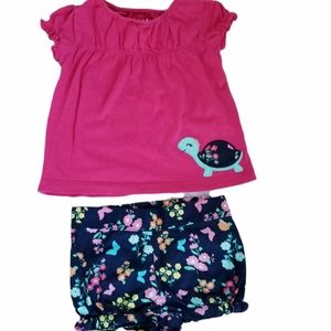 3/$25 Child of Mine by Carter's Baby Girl Outfit Matching Top and Shorts Set 12M